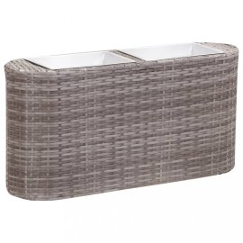 vidaXL Záhradný kvetináč 80x25x40 cm polyratan Sivá 46953