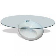 vidaXL Konferenčný stolík lamino / sklo Biela lesk 240318 - cena, porovnanie