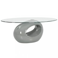 vidaXL Konferenčný stolík lamino / sklo Sivá lesk 282987 - cena, porovnanie