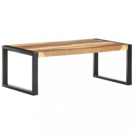 vidaXL Konferenčný stolík masívne drevo / kov Čierna 321555