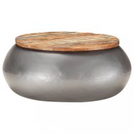 vidaXL Konferenčný stolík masívne drevo / kov Sivá 323530 - cena, porovnanie