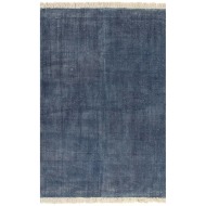 vidaXL Kilim Koberec z bavlny 120x180cm modrý