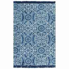 vidaXL Kilim koberec modrý 120x180cm bavlnený vzorovaný