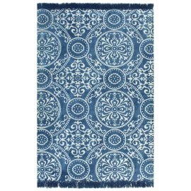 vidaXL Kilim koberec modrý 160x230cm bavlnený vzorovaný