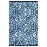 vidaXL Kilim koberec modrý 160x230cm bavlnený vzorovaný - cena, porovnanie