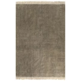 vidaXL Kilim Koberec z bavlny 160x230cm sivo-hnedý