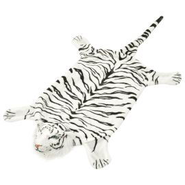 vidaXL Koberec v tvare tigra, plyšový 144cm biely