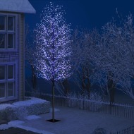 vidaXL Vianočný stromček 2000 LED modré biele svetlo kvety čerešne 500cm