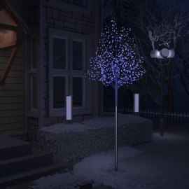 vidaXL Vianočný stromček 600 LED modré svetlo kvety čerešne 300cm