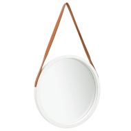 vidaXL Nástenné zrkadlo s popruhom biele 50 cm - cena, porovnanie