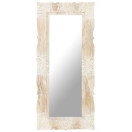 vidaXL Zrkadlo biele 110x50 cm masívne mangovníkové drevo - cena, porovnanie
