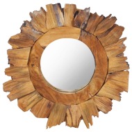 vidaXL Nástenné zrkadlo 40 cm okrúhle teakové drevo - cena, porovnanie