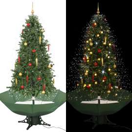 vidaXL Snežiaci vianočný stromček dáždnikovým podstavcom zelený 190cm