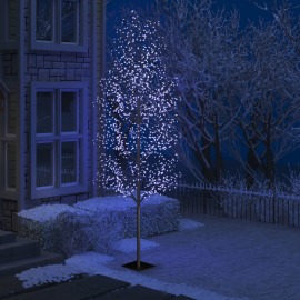 vidaXL Vianočný stromček 1200 LED modré svetlo kvety čerešne 400cm