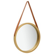 vidaXL Nástenné zrkadlo s popruhom zlaté 40 cm - cena, porovnanie