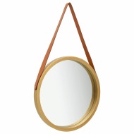 vidaXL Nástenné zrkadlo s popruhom zlaté 50 cm - cena, porovnanie