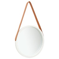 vidaXL Nástenné zrkadlo s popruhom biele 40 cm - cena, porovnanie