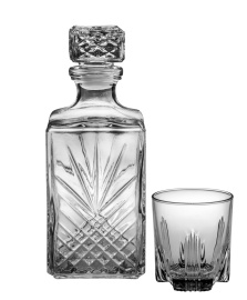 Karafa na rum & whisky + 6 pohárikov, No.1