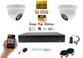 Monitorrs Security AHD 2 kamerový set 2 MPix WDome