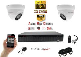 Monitorrs Security AHD 2 kamerový set 2 MPix WDome