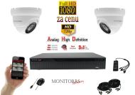 Monitorrs Security AHD 2 kamerový set 2 MPix WDome - cena, porovnanie