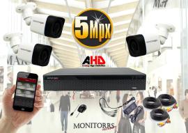 Monitorrs Security AHD 3 kamerový set 5 MPix Tube