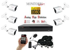 Monitorrs Security AHD 5 kamerový set 2 MPix TubeW