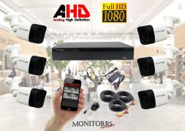 Monitorrs Security AHD 6 kamerový set 2 MPix Tube