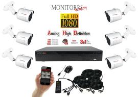 Monitorrs Security AHD 6 kamerový set 2 MPix TubeW