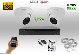 Monitorrs Security IP 2 kamerový set 2 Mpix WDome