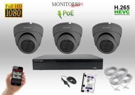 Monitorrs Security IP 3 kamerový set 2 Mpix GDome