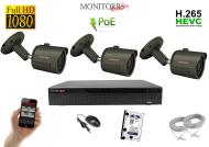 Monitorrs Security IP 3 kamerový set 2 Mpix GTube - cena, porovnanie