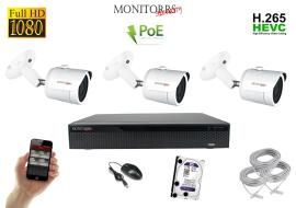 Monitorrs Security IP 3 kamerový set 2 Mpix WTube