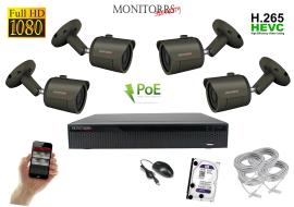Monitorrs Security IP 4 kamerový set 2 Mpix GTube