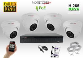 Monitorrs Security IP 4 kamerový set 2 Mpix WDome