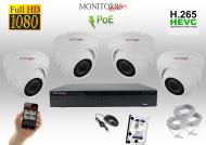 Monitorrs Security IP 4 kamerový set 2 Mpix WDome - cena, porovnanie
