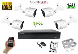 Monitorrs Security IP 4 kamerový set 2 Mpix WTube