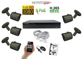 Monitorrs Security IP 5 kamerový set 2 Mpix GTube
