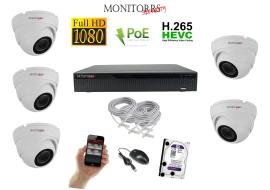 Monitorrs Security IP 5 kamerový set 2 Mpix WDome
