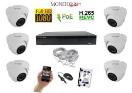Monitorrs Security IP 6 kamerový set 2 Mpix WDome