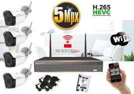 Monitorrs Security Wifi IP kamerový set 5MPix 4xkamera