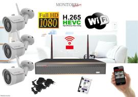 Monitorrs Security Wifi IP kamerový set Full HD 3 x kamera