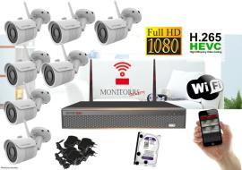 Monitorrs Security Wifi IP kamerový set Full HD 7 x kamera