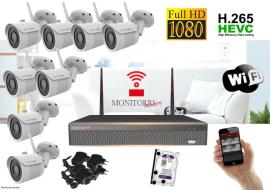 Monitorrs Security Wifi IP kamerový set Full HD 8 x kamera