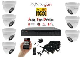 Monitorrs Security AHD 7 kamerový set 2 MPix WDome