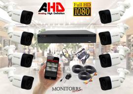 Monitorrs Security AHD 8 kamerový set 2 MPix Tube