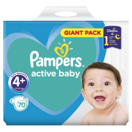 Pampers Active Baby 4+ 10-15kg 70ks - cena, porovnanie