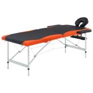 vidaXL 2-zónový skladací masážny stôl čierno-oranžový hliníkový - cena, porovnanie