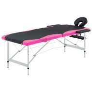 vidaXL 2-zónový skladací masážny stôl čierno-ružový hliníkový - cena, porovnanie