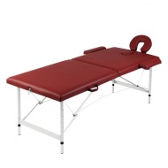 vidaXL  Červený skladací masážny stôl, 2 zóny, hliníkový rám - cena, porovnanie